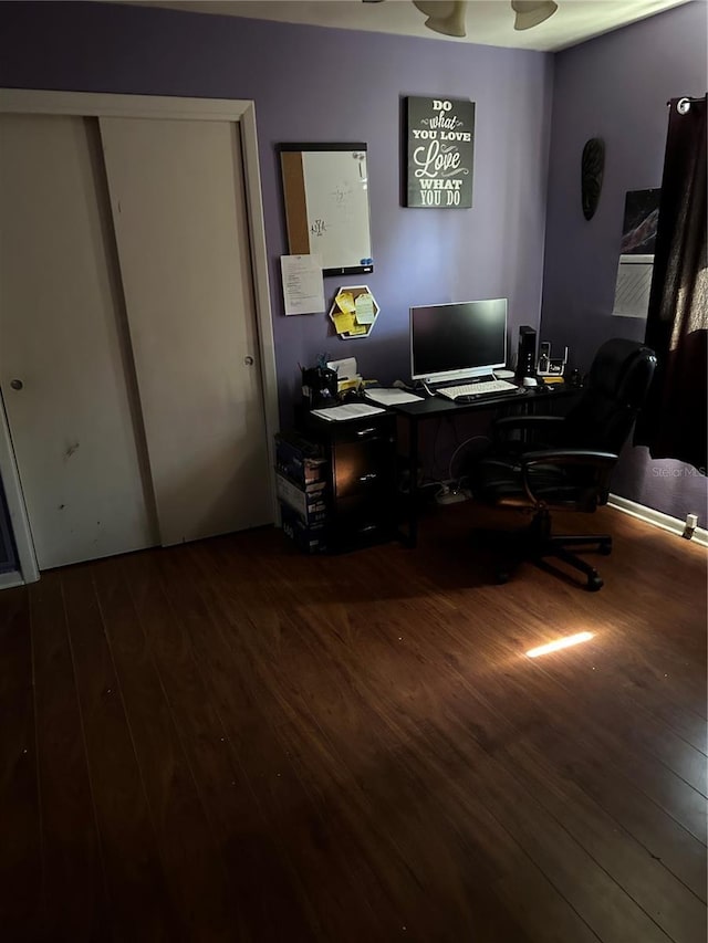 2198 Academy Dr, Clearwater, FL 33764 - home office with dark wood-type flooring