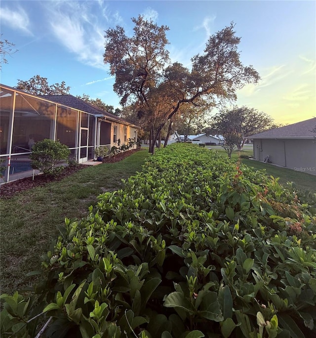 13133 Roseanna Dr, Spring Hill, FL 34609 - view of yard featuring glass enclosure