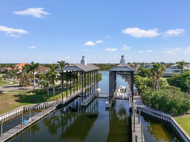 610 Winterside Dr, Apollo Beach, FL 33572 - dock with a water view and boat lift