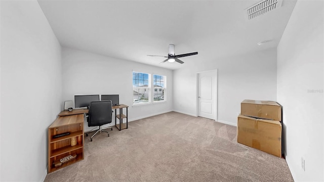 9293 Rally Spring Loop, Wesley Chapel, FL 33545 - office space with ceiling fan, carpet floors, and baseboards