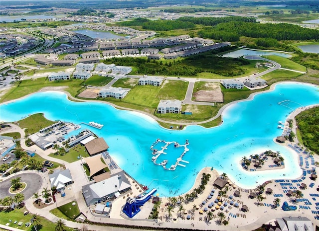 9293 Rally Spring Loop, Wesley Chapel, FL 33545 - drone / aerial view of a large body of water and a pool
