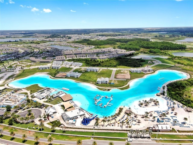 9293 Rally Spring Loop, Wesley Chapel, FL 33545 - aerial view of a large body of water and a pool area
