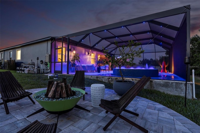 30801 Parrot Reef Ct, Wesley Chapel, FL 33545 - view of patio featuring glass enclosure