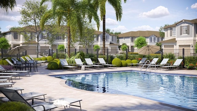 214 SE 27th St, Ruskin, FL 33570 - community pool with a residential view and a patio area