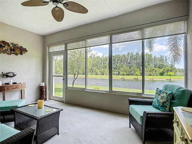 15860 Aurora Lake Cir, Wimauma, FL 33598 - sunroom / solarium featuring a water view and view of wooded area