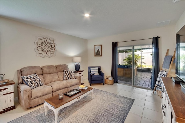 1398 Crescent Hoop Way, Wesley Chapel, FL 33543 - living area with healthy amount of natural light and light tile patterned floors