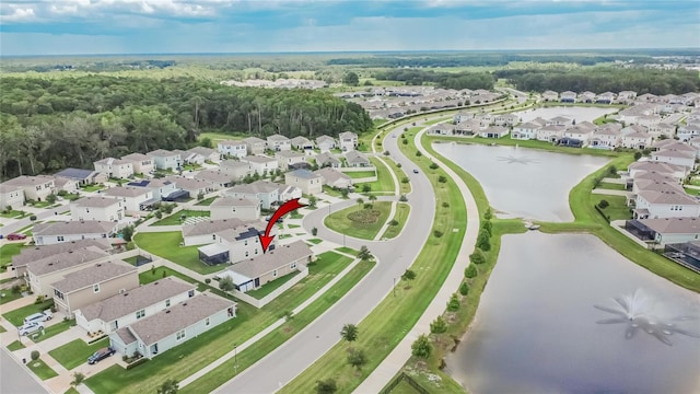 1398 Crescent Hoop Way, Wesley Chapel, FL 33543 - aerial view of property and surrounding area with nearby suburban area and a nearby body of water