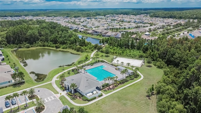 1398 Crescent Hoop Way, Wesley Chapel, FL 33543 - view of property location with a nearby body of water and a pool area