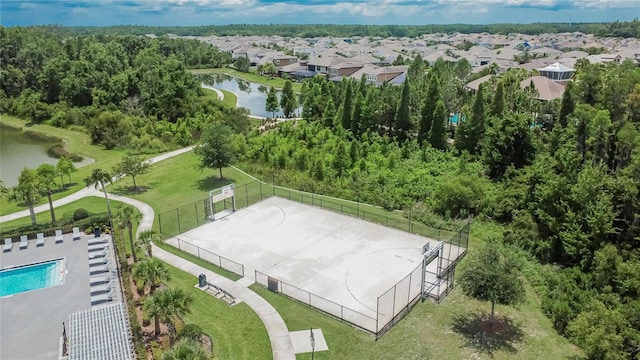 1398 Crescent Hoop Way, Wesley Chapel, FL 33543 - aerial view of a large body of water and a pool area