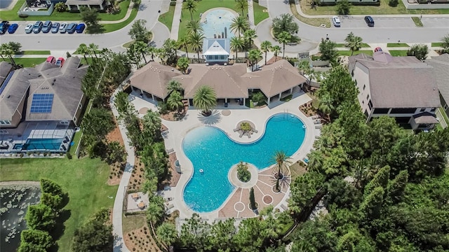 1398 Crescent Hoop Way, Wesley Chapel, FL 33543 - aerial view of residential area featuring a pool