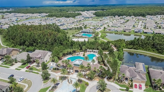 1398 Crescent Hoop Way, Wesley Chapel, FL 33543 - view of property location with a pool, nearby suburban area, and a nearby body of water