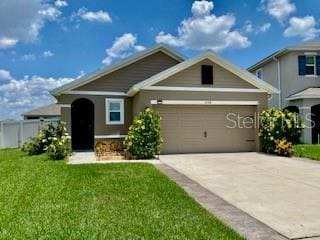 1398 Crescent Hoop Way, Wesley Chapel, FL 33543 - view of front facade with concrete driveway and an attached garage
