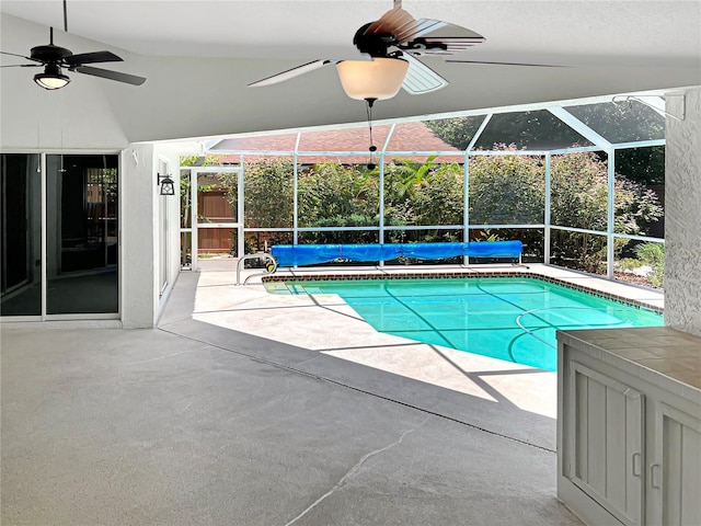 2973 Spring Oak Ct, Palm Harbor, FL 34684 - view of pool with a covered pool, ceiling fan, and a patio area