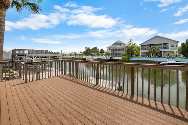 4299 Bellaire Dr, Hernando Beach, FL 34607 - wooden deck with a water view