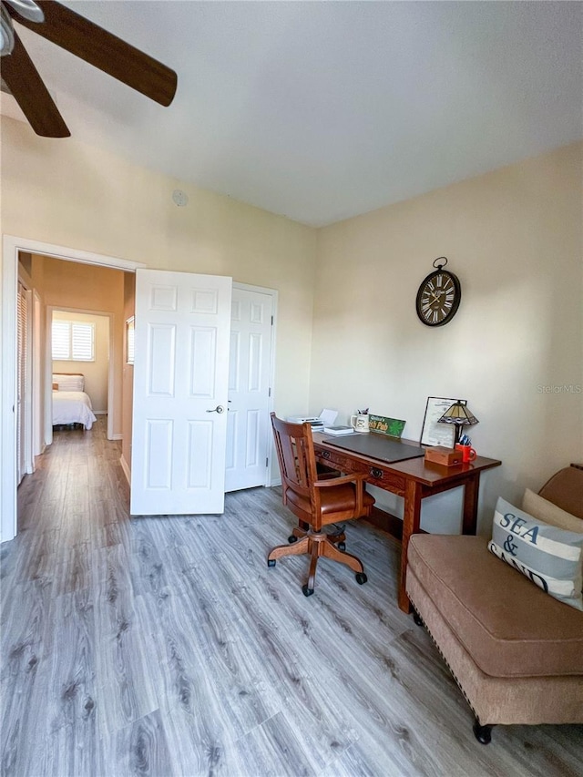 659 Garland Cir, Indian Rocks Beach, FL 33785 - home office featuring wood finished floors and ceiling fan