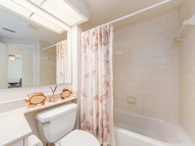 1520 Gulf Blvd Unit 1505, Clearwater Beach, FL 33767 - bathroom featuring toilet, shower / bathtub combination with curtain, and vanity