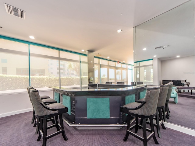 1520 Gulf Blvd Unit 1505, Clearwater Beach, FL 33767 - bar area with carpet flooring, recessed lighting, and baseboards