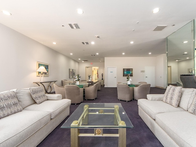 1520 Gulf Blvd Unit 1505, Clearwater Beach, FL 33767 - living area with recessed lighting, carpet, pool table, and baseboards