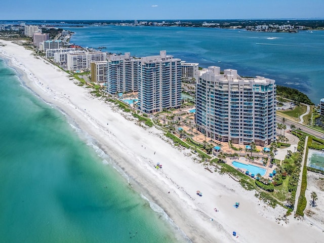 1520 Gulf Blvd Unit 1505, Clearwater Beach, FL 33767 - aerial view of waterfront with a beach and apartment complex