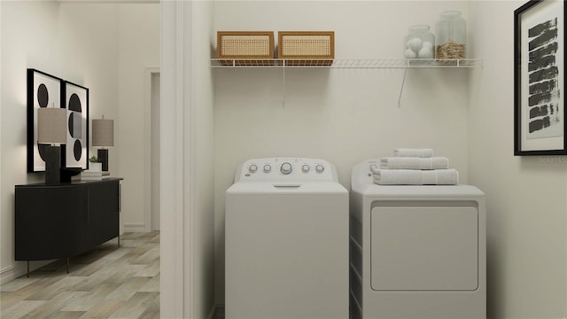 18154 Serene Lake Loop, Lutz, FL 33548 - laundry room featuring washer and dryer and light wood-style flooring