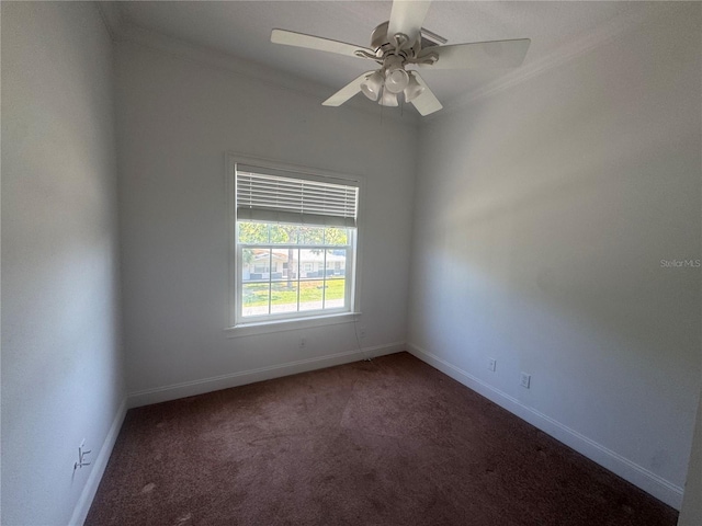 7330 New York Ave, Hudson, FL 34667 - empty room featuring crown molding, carpet floors, a ceiling fan, and baseboards