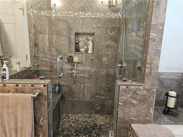 4755 N El Camino Dr, Beverly Hills, FL 34465 - full bath with tiled shower and tile walls