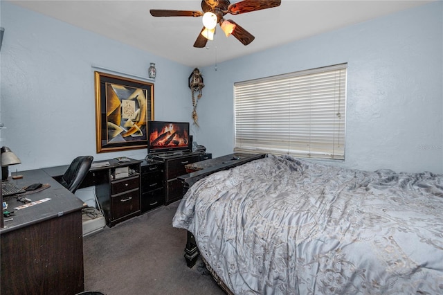 1683 Pine St, Largo, FL 33774 - carpeted bedroom with an office area and ceiling fan