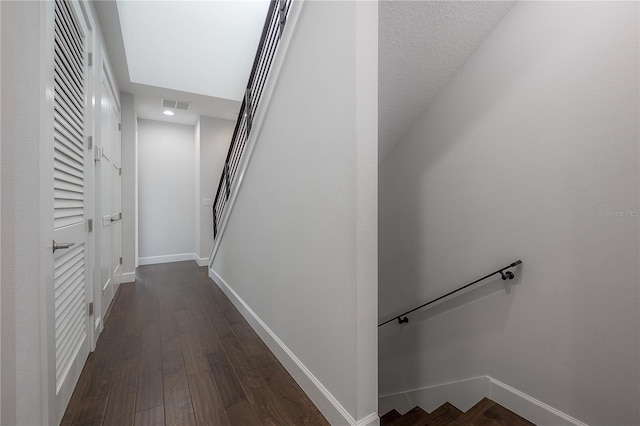 1330 W Gray St Unit 1, Tampa, FL 33606 - hallway with dark wood finished floors, baseboards, and stairs