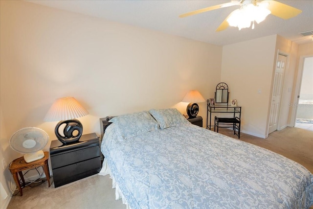 2826 Martha Ln, Land O Lakes, FL 34639 - bedroom with carpet flooring, baseboards, and a ceiling fan
