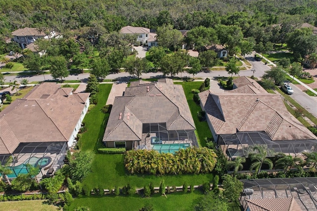 14715 Fishhawk Preserve Dr, Lithia, FL 33547 - aerial perspective of suburban area featuring a pool area