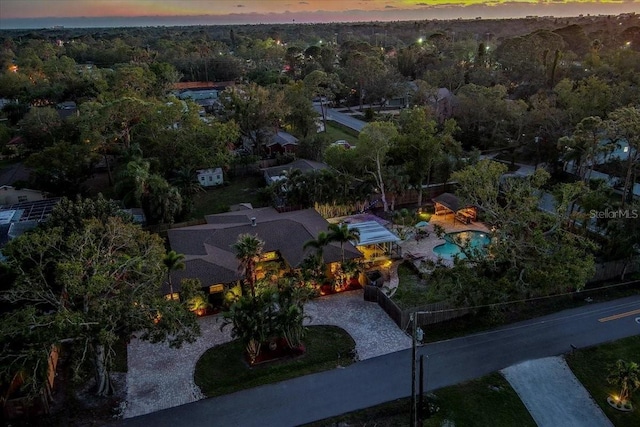 4301 S Lockwood Ridge Rd, Sarasota, FL 34231 - aerial view at dusk of view of pool