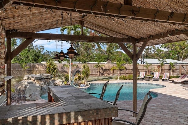 4301 S Lockwood Ridge Rd, Sarasota, FL 34231 - view of swimming pool with a patio area and a fenced backyard