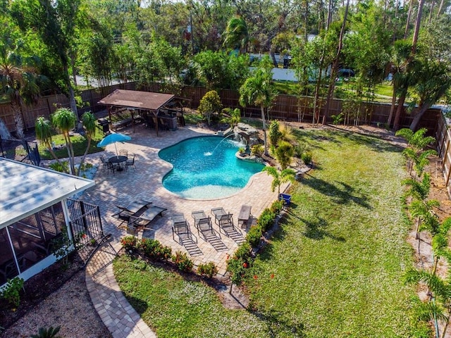 4301 S Lockwood Ridge Rd, Sarasota, FL 34231 - view of pool with a gazebo and a patio area