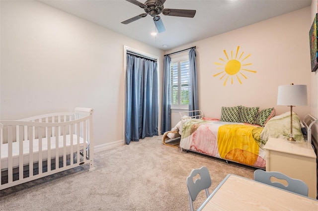 4620 Ballast Crest Cv, Land O Lakes, FL 34638 - carpeted bedroom with baseboards and a ceiling fan
