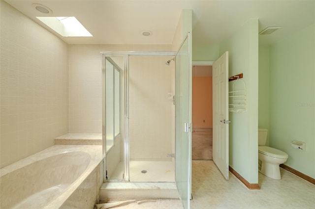 1228 Rainbrook Cir, Valrico, FL 33596 - full bathroom with a garden tub, a shower stall, and toilet