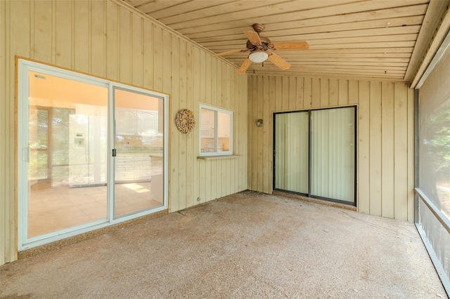 1228 Rainbrook Cir, Valrico, FL 33596 - unfurnished sunroom featuring a ceiling fan, plenty of natural light, and vaulted ceiling