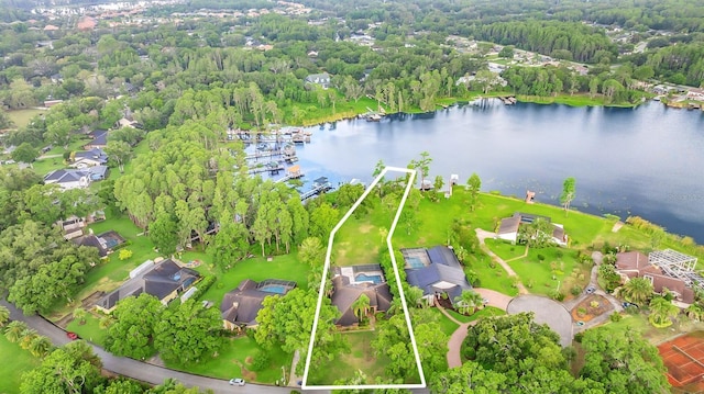707 Warren Rd, Lutz, FL 33548 - view of property location featuring a nearby body of water and property parcel outlined