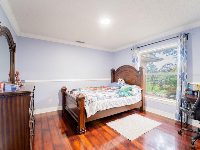 382 Florian Way, Spring Hill, FL 34609 - bedroom featuring baseboards, wood finished floors, and ornamental molding
