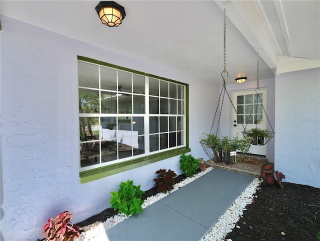 829 Riverside Dr, Tarpon Springs, FL 34689 - property entrance with stucco siding