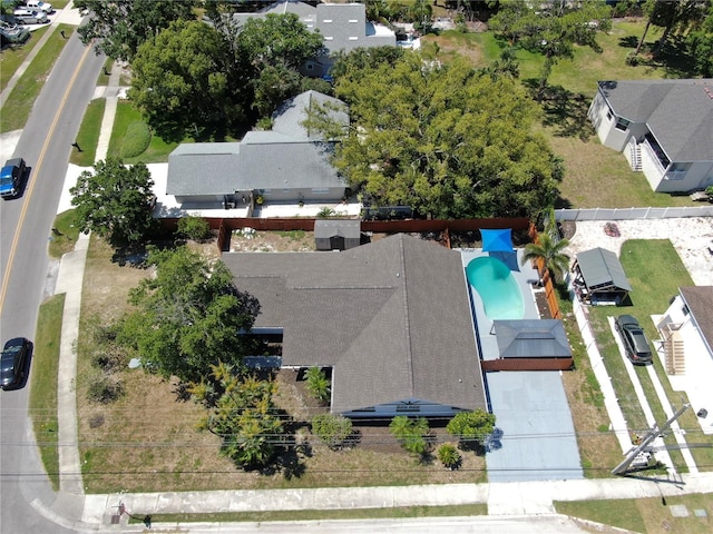 829 Riverside Dr, Tarpon Springs, FL 34689 - aerial perspective of suburban area featuring a pool area