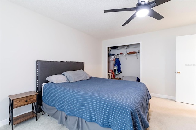 1818 Willow Oak Dr, Palm Harbor, FL 34683 - carpeted bedroom featuring a closet, baseboards, and ceiling fan