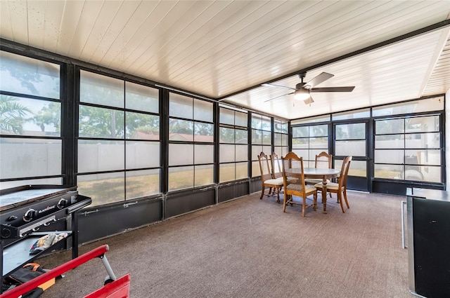 1818 Willow Oak Dr, Palm Harbor, FL 34683 - sunroom / solarium featuring a ceiling fan, plenty of natural light, and outdoor dining space