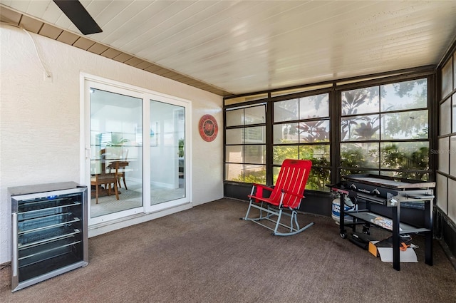 1818 Willow Oak Dr, Palm Harbor, FL 34683 - sunroom / solarium featuring beverage cooler