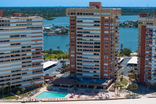 17920 Gulf Blvd Unit 1806, Redington Shores, FL 33708 - bird's eye view of a large body of water and a pool
