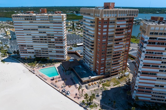 17920 Gulf Blvd Unit 1806, Redington Shores, FL 33708 - aerial view of apartment complex, a pool, and a large body of water