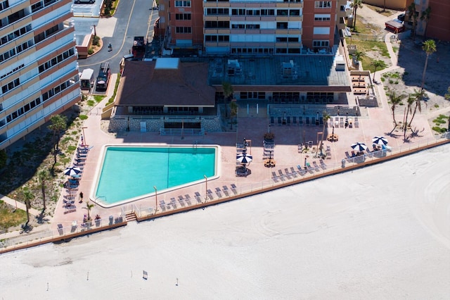 17920 Gulf Blvd Unit 1806, Redington Shores, FL 33708 - aerial view of property and surrounding area featuring a pool area