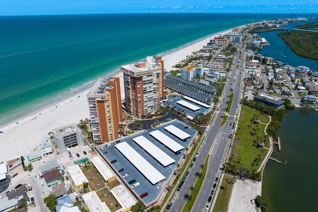 17920 Gulf Blvd Unit 1806, Redington Shores, FL 33708 - aerial view of property and surrounding area with expansive beach and nearby urban area