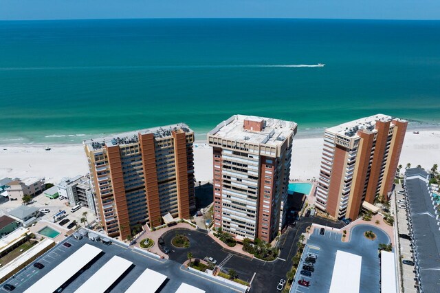 17920 Gulf Blvd Unit 1806, Redington Shores, FL 33708 - bird's eye view of waterfront with a beach
