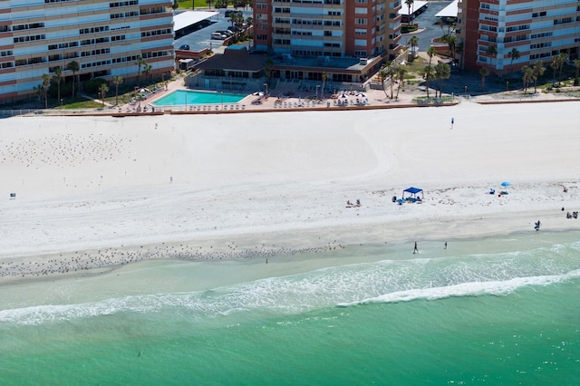 17920 Gulf Blvd Unit 1806, Redington Shores, FL 33708 - aerial view of waterfront with a beach, apartment complex / building, and a pool area