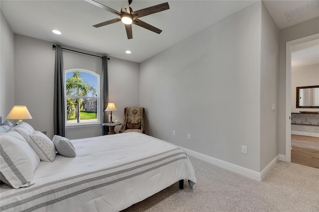 12957 Satin Lily Dr, Riverview, FL 33579 - bedroom with baseboards, recessed lighting, carpet floors, and ceiling fan